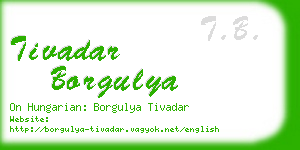 tivadar borgulya business card